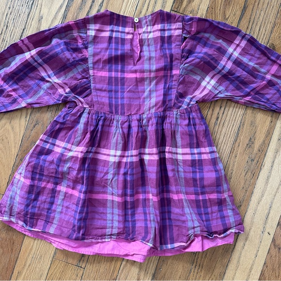 J Crew Crewcuts Puff Sleeve Dress in Plaid Size 7 - Picture 7 of 7